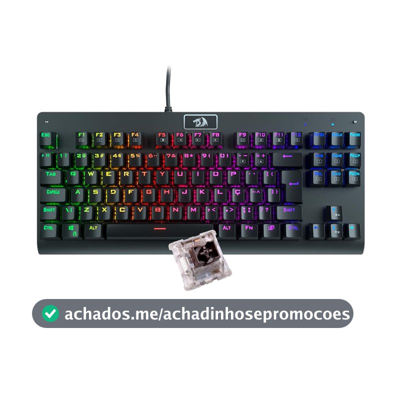 Teclado Mecânico Gamer Redragon Dark Avenger K568-2 Rgb Switch Brown Com Fio