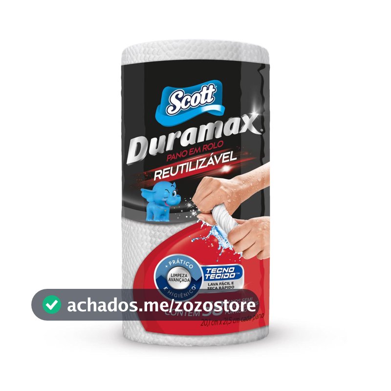 Pano Reutilizável em Rolo Scott Duramax, Branco, 58 Folhas