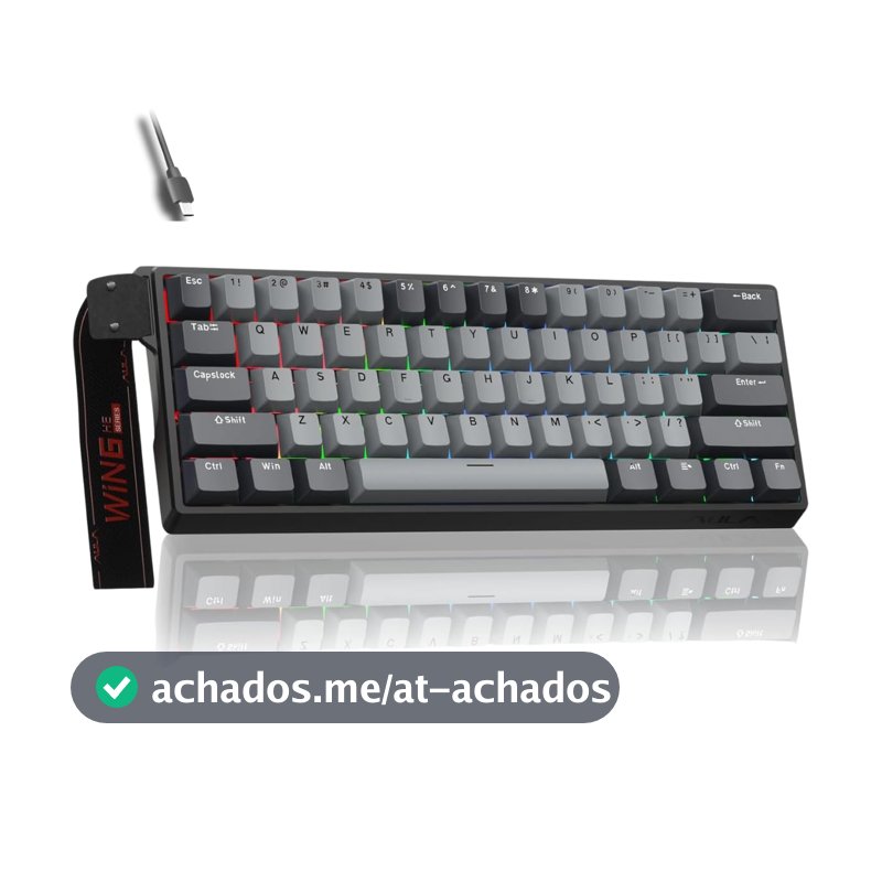 Teclado Magnético Gamer Win60 Pro Com Fio Preto Rgb Hot Swappable
