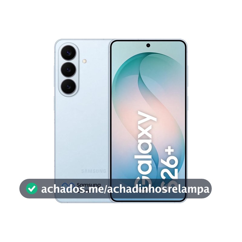 Celular Samsung Galaxy S26+ 5G, 512GB, 12GB RAM, Câmera Tripla de 50+12+10, Tela Grande de 6.7" - Azul