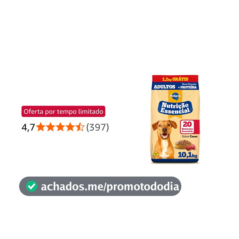 Ração Pedigree Nutrição Essencial Carne Para Cães Adultos
