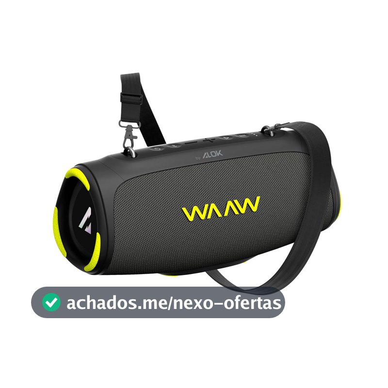 WAAW by Alok Caixa de Som Bluetooth Boom 110 À Prova D'Água e Até 26 Horas de Autonomia, Boombox Tecnologia TWS 40W RMS