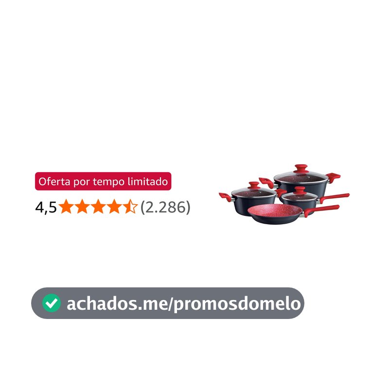 Euro Home - Conjunto de Panelas 4 peças de Alumínio com Antiaderente ColorStone Titânio - ALU8709-TI