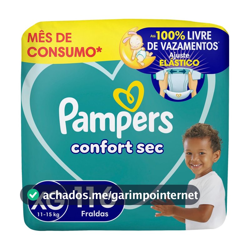 Fralda Pampers Confort Sec Tamanho XG 116 Unidades