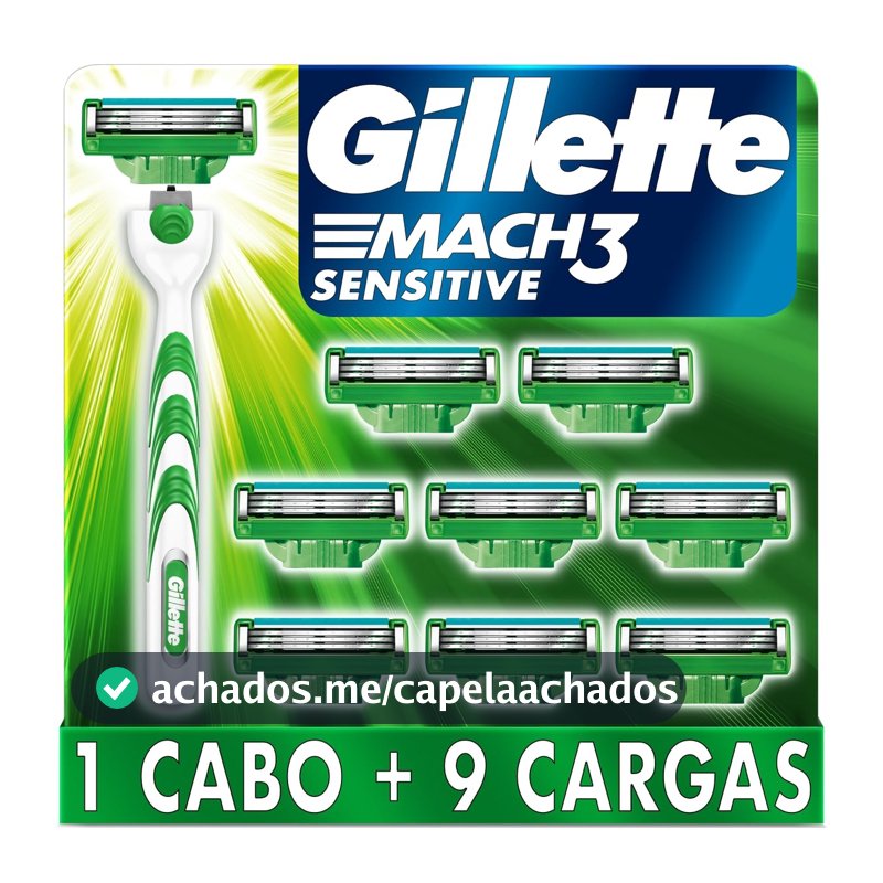 Gillette Aparelho De Barbear Mach3 Sensitive + 9 Cargas
