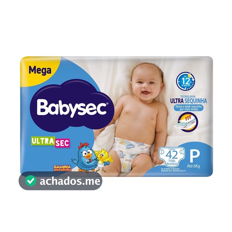 Fraldas Babysec Ultrasec Galinha Pintadinha, P, 42 Unidades