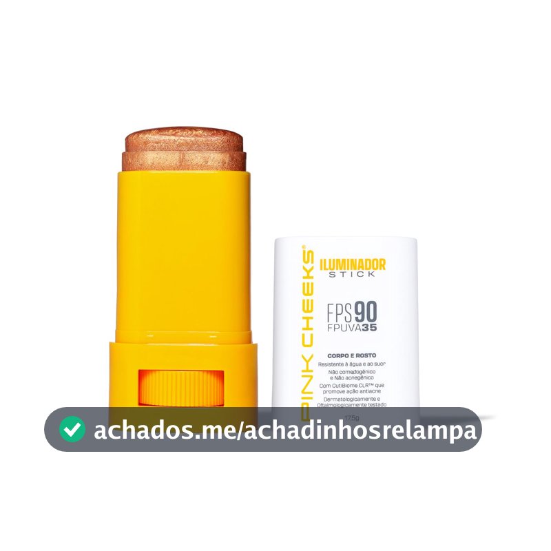 Iluminador Corporal e Facial Pink Cheeks, Gold, FPS 90, 17,5g