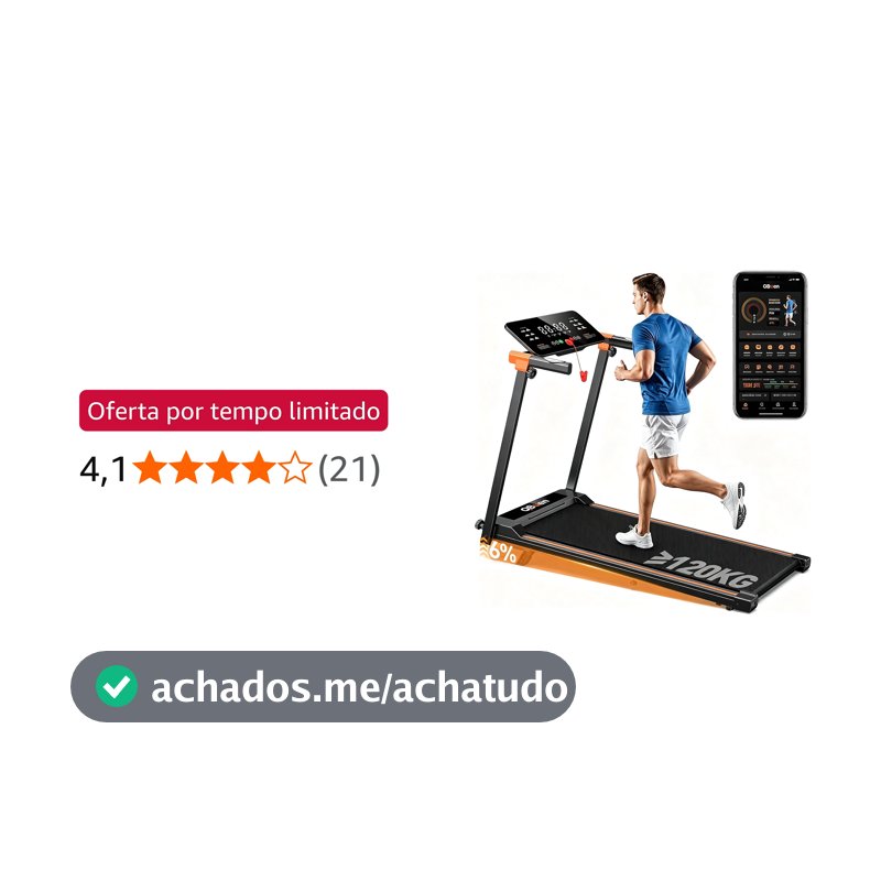 QBuen Esteira Ergométrica Eletrica Bivolt Silenciosa com Bluetooth e LED, 2.5HP Motor <45dB, Inclinação 1°/6°, Amortecimento de Impacto, Velocidade 1-10km/h, Capacidade 120kg, Dobrável com Rodinhas
