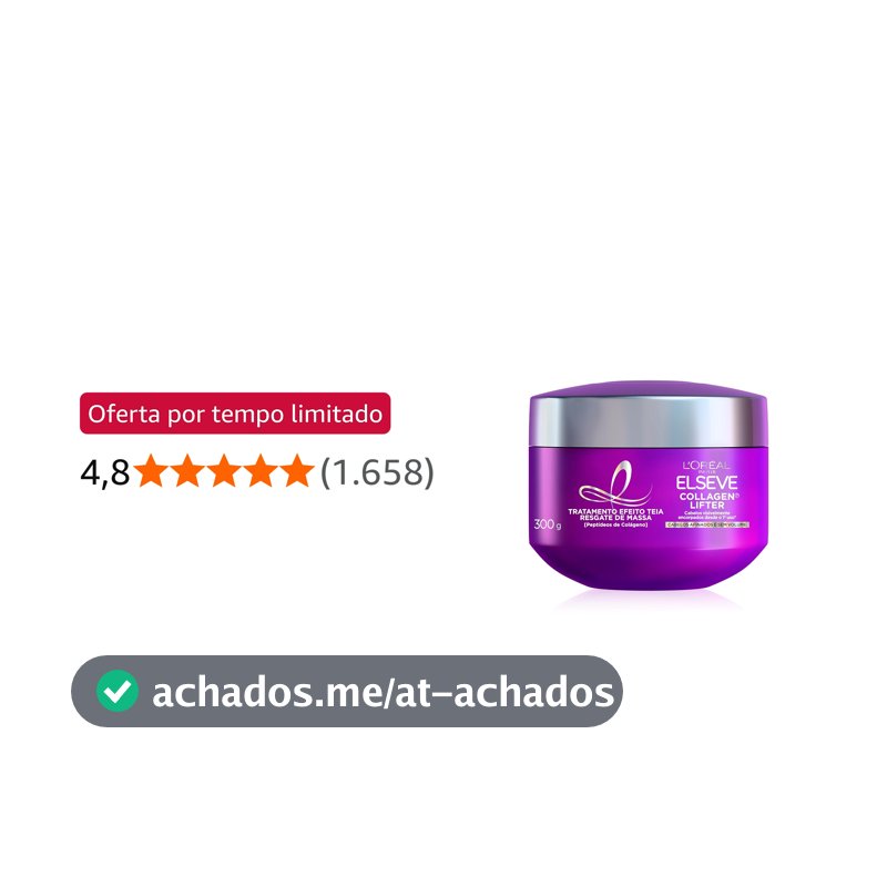 Máscara de Tratamento Elseve L'Oréal Paris Colágeno Encorpador 300g
