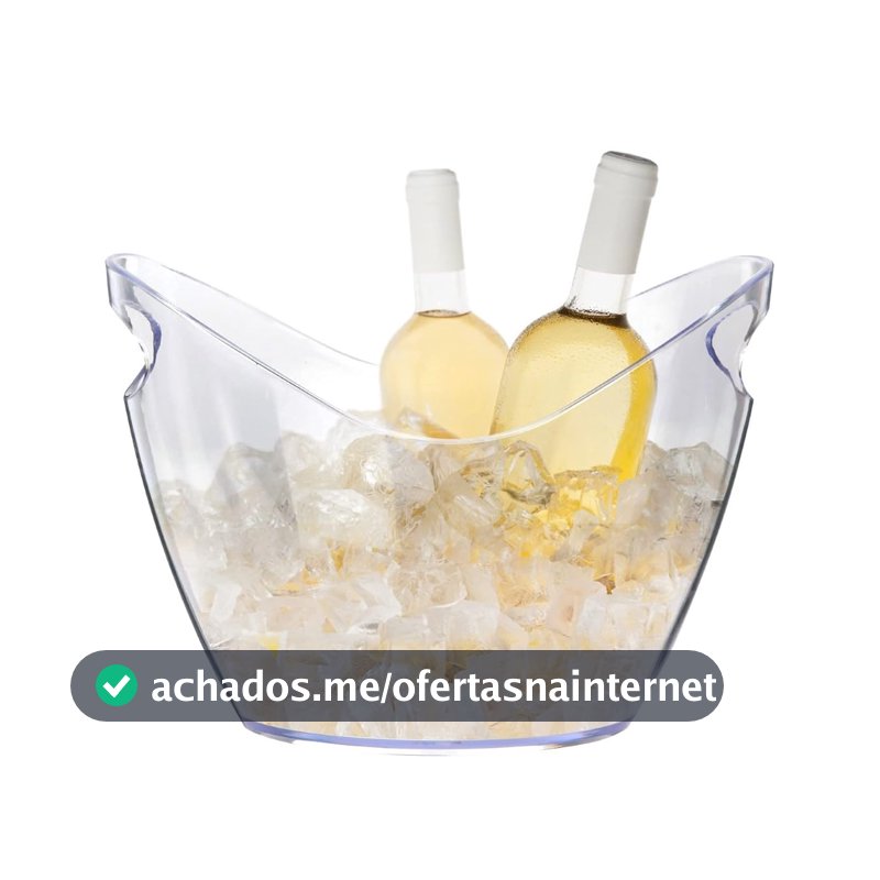 Balde De Gelo Acrílico Cristal 8 Litros Champanheira