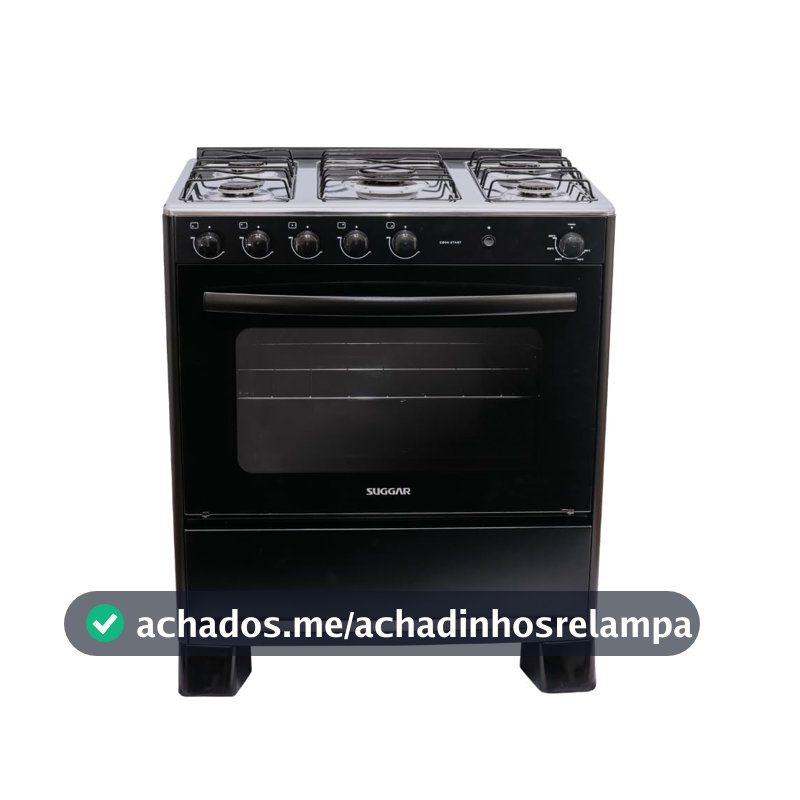 SUGGAR FOGÃO COOK START PRETO MESA INOX 5 BOCAS 2 QUEIMADORES FAMÍLIA ACENDIMENTO AUTOMÁTICO FGICS520PT