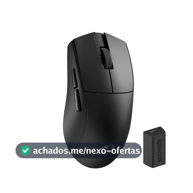 Mouse Gamer Redragon King Pro 4K PAW3395 4000Hz Polling Rate Sem Fio Bluetooth USB-C Preto M916-PRO-4K