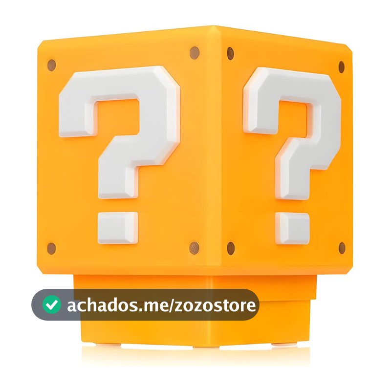 Luminária de Mesa Quarto Som ao Toque Carregável Bloco Gamer Temática de Jogos Carregável Cubo