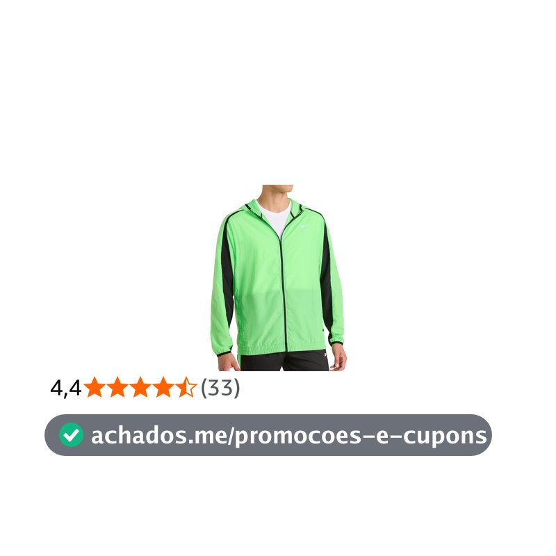 Suéter com capuz Running Woven Wind Jacket ReebokMasculino