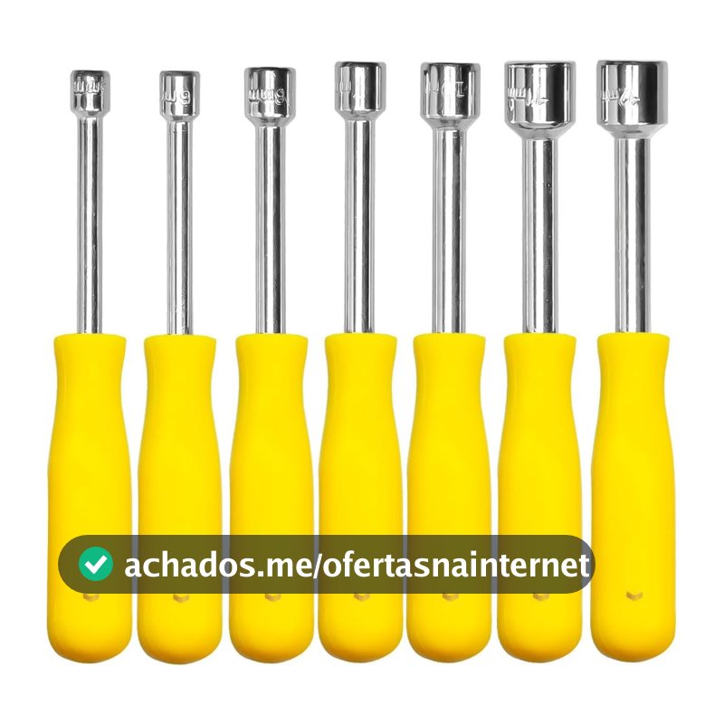 Kit Jogo De Chave Canhão Longo Soquete 7 Unidades Profissional 5 a 12mm