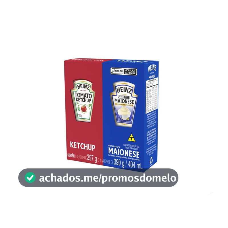 Heinz Pack Ketchup 397G + Maionese 390G
