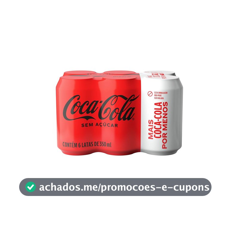 Pack de Coca-Cola sem Açúcar 350Ml 6 unidades