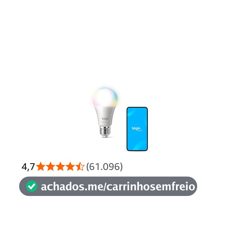 Lâmpada Inteligente Smart Color 10W Elgin RGB Wifi Compatível com Alexa e Google Home