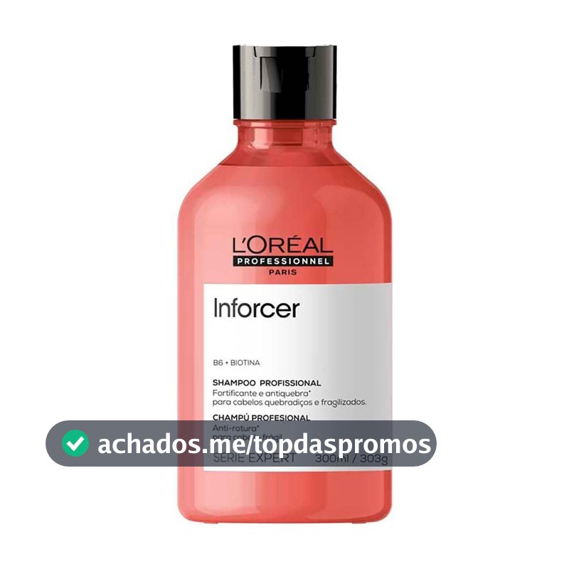 L'Oréal Professionnel Inforcer Shampoo Fortificante Antiqueda por Quebra, Crescimento Saudável Para Cabelos Frágeis e Quebradiços Com Biotina e Vitamina B6, 300ml