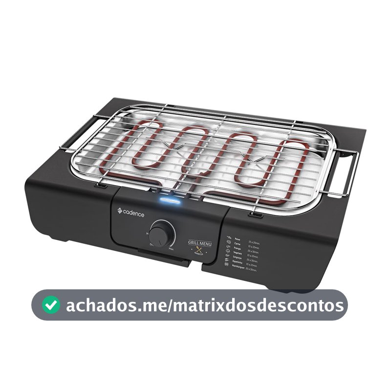 Churrasqueira Elétrica Cadence Grill Menu - 127V