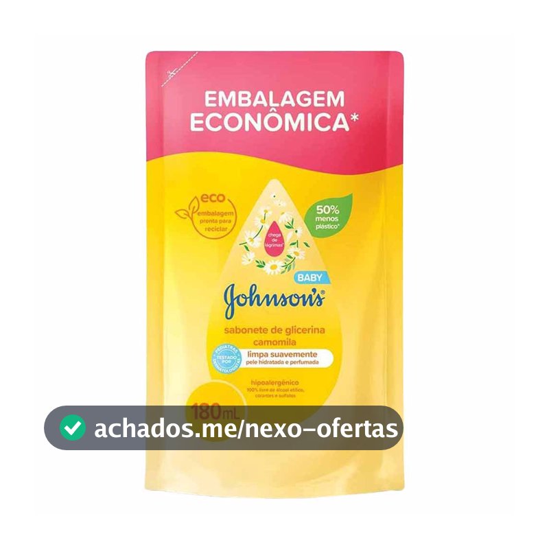Sabonete Líquido Johnson's Baby, Glicerina e Camomila, 180ml