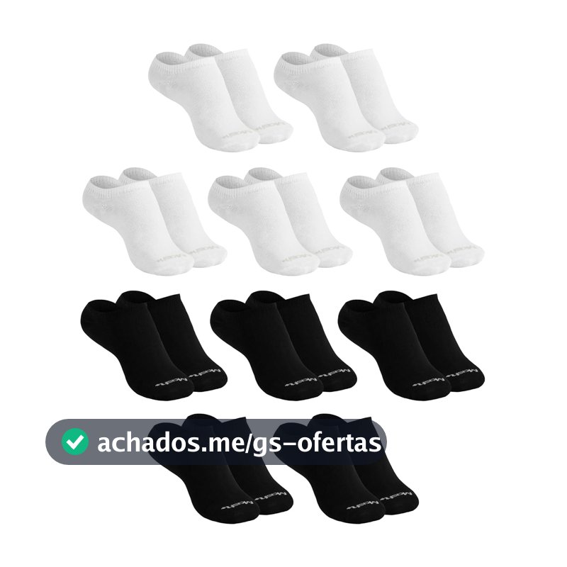 Kit 10 Pares de Meia Soquete Invisível Cano Curto Algodão Respirável Mash