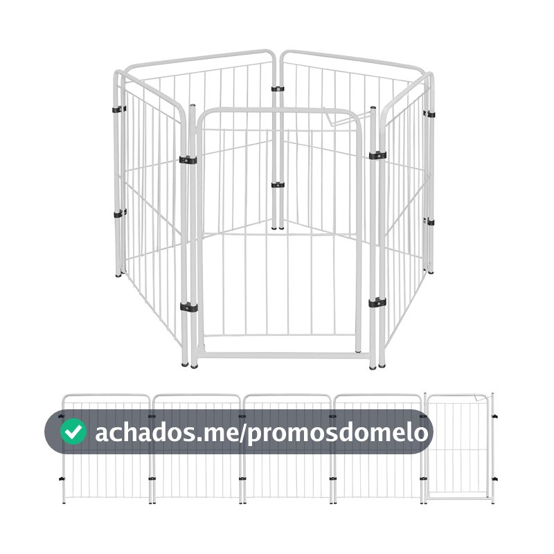 Cercado Para Cachorro Caes Cercadinho Pet Shop 4 Modulos Cor:Branco