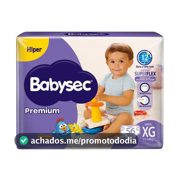 Fralda Babysec Premium Hiper XG 56 Unidades