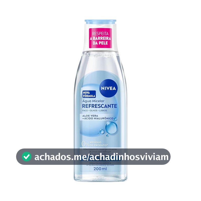 NIVEA Água Micelar Solução de Limpeza 7 em 1 Refrescante 200ml, Demaquila, Limpa Profundamente, Purifica, Hidrata, Cuidado Facial
