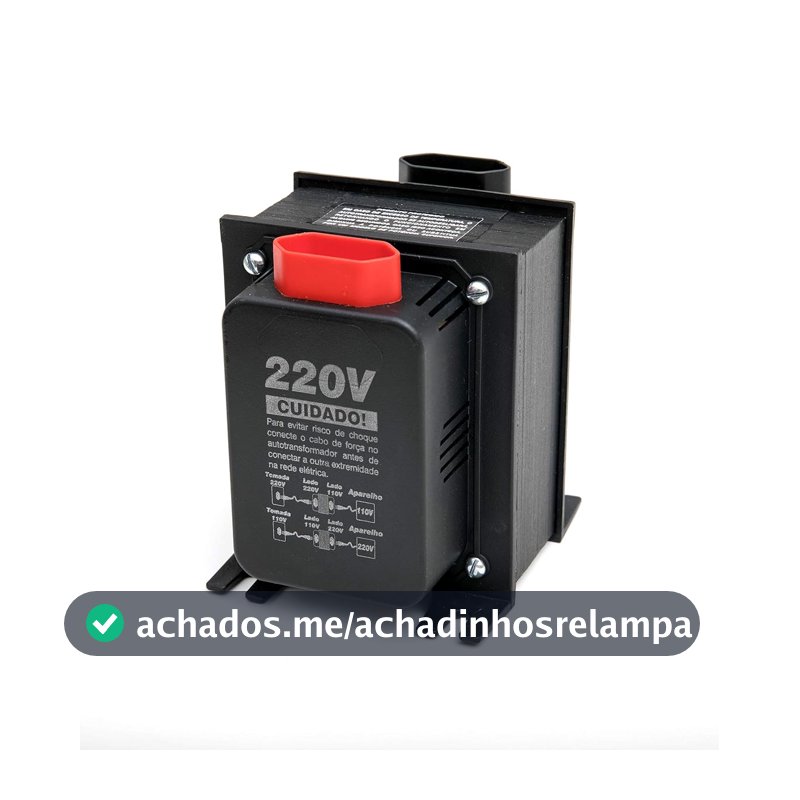 Autotransformador Bivolt (110V/127V para 220V ou 220V para 110V/127V) Tripolar de 750VA Multicraft