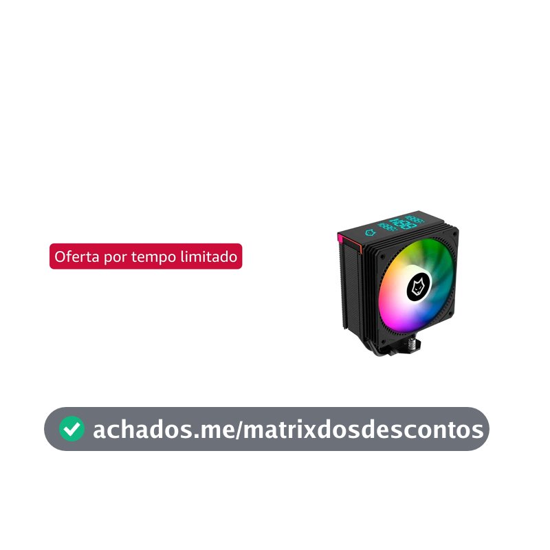 Air Cooler ARGB com Display Husky Alisius 500, AMD/INTEL, 90mm, 95W - HAC500PT