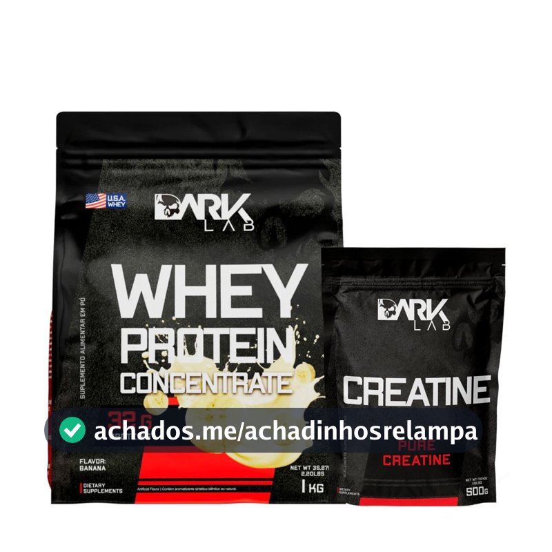Whey Protein Concentrado 1kg Banana + Creatina Pura 500g