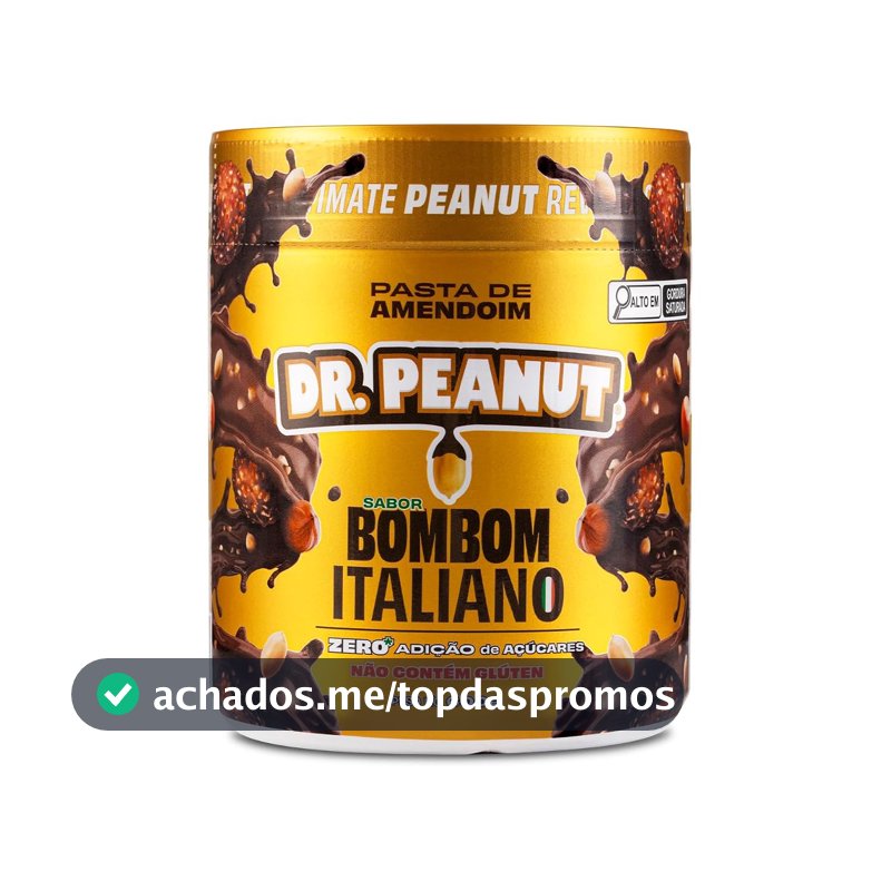 Pasta de Amendoim DR. Peanut Bombom Italiano 600G - Com Whey Protein