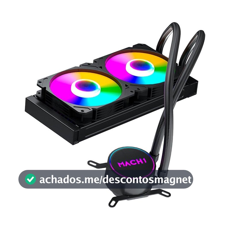 Water Cooler Mach1 Logic, Rgb, 240mm, Amd e Intel, Preto - Gk240