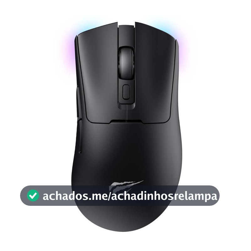 Havit Mouse Gamer Tri-Mode MS966SE Black, Sem Fio e Com Fio, USB, Bluetooth, Wireless 2.4GHz, RGB, 7 Botões, 800-1600-2400-3200-600-10000 DPI, Preto
