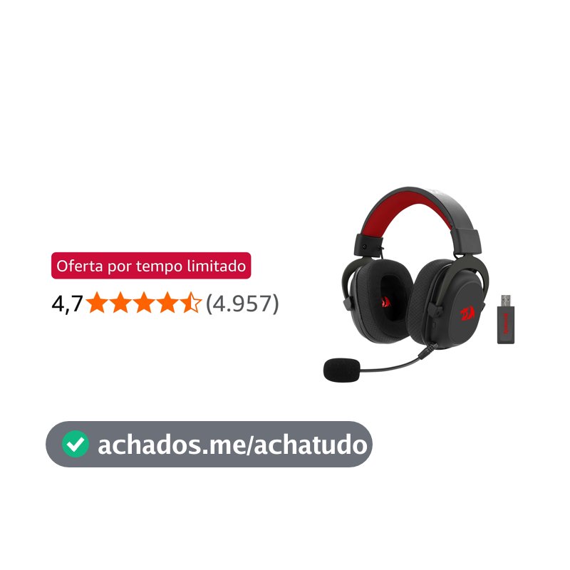 Headset Gamer Redragon Zeus Pro Preto Sem Fio 7.1 H510-PRO