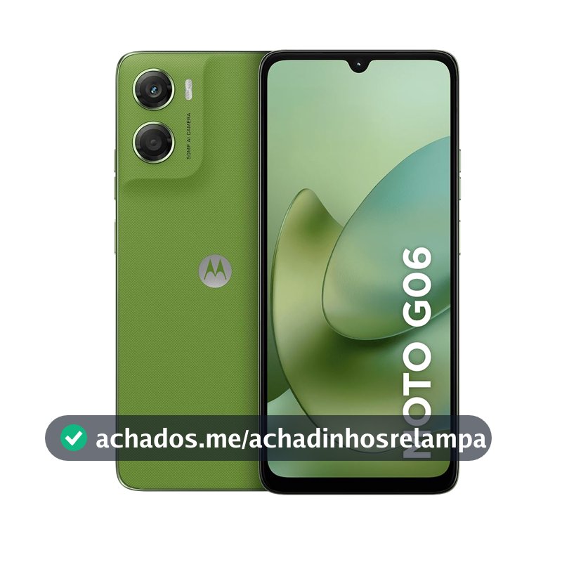 Smartphone Motorola Moto g06-256GB 4GB RAM + 8GB Ram Boost e Camera 50MP com AI Bateria de 5200 mAh Tela 6.9" - Verde
