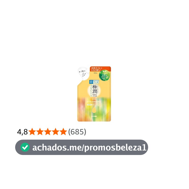 Hada Labo Demaquilante Cleansing Oil Refil - Limpador Facial 180 ml - Remove Maquiagem Resistente à Água - Limpeza Eficaz sem Ressecar