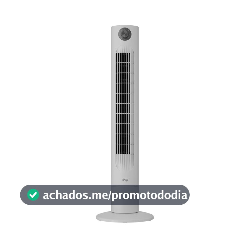 WAP Ventilador Vertical AIR BREEZE 3 Velocidades, Oscilação De 60°, Motor Silencioso E Alça de Transporte 60W 127V