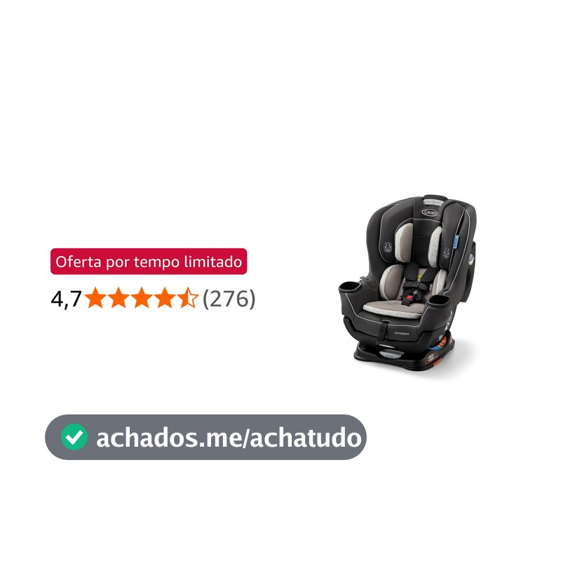 Graco Cadeira Infantil para Carro Extend2Fit ™ 2 em 1 com Sistema LATCH, Redmond, Preto e Cinza