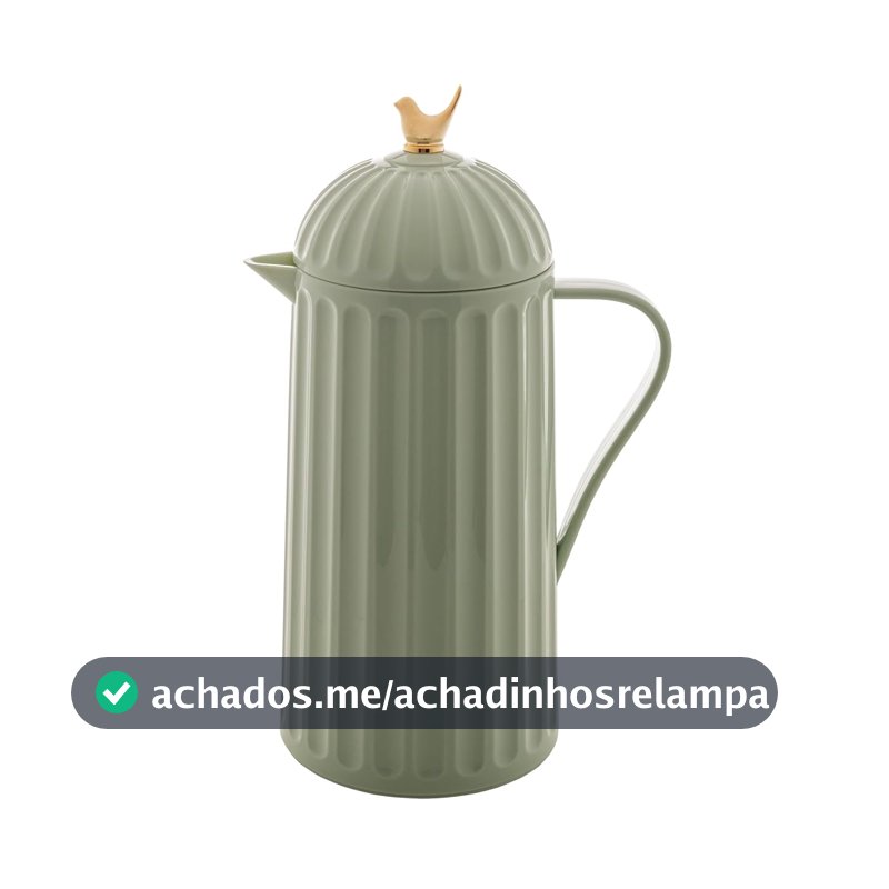 WOLFF - Garrafa Térmica de Plástico Bird Menta 1L - Enxoval - Organização - Decoração - Cozinha - Mesa Posta - Utilidades Domésticas - Perfeita Para Café e Chá