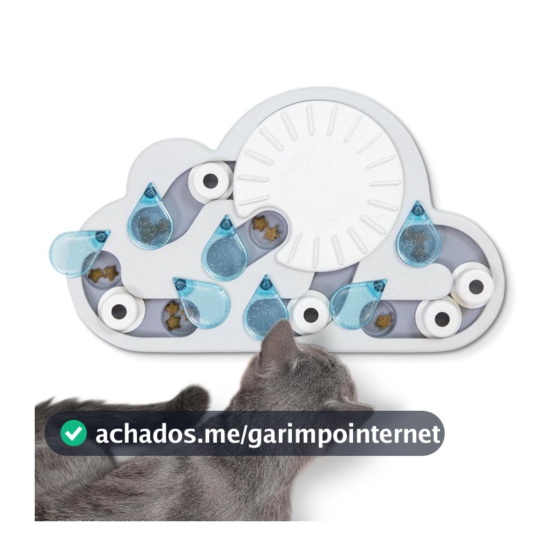 Petstages Quebra-Cabeça E Brincadeira Nina Ottosson Por Rainy Day 69581 Quebra-Cabeça Interativo Para Gatos Branco