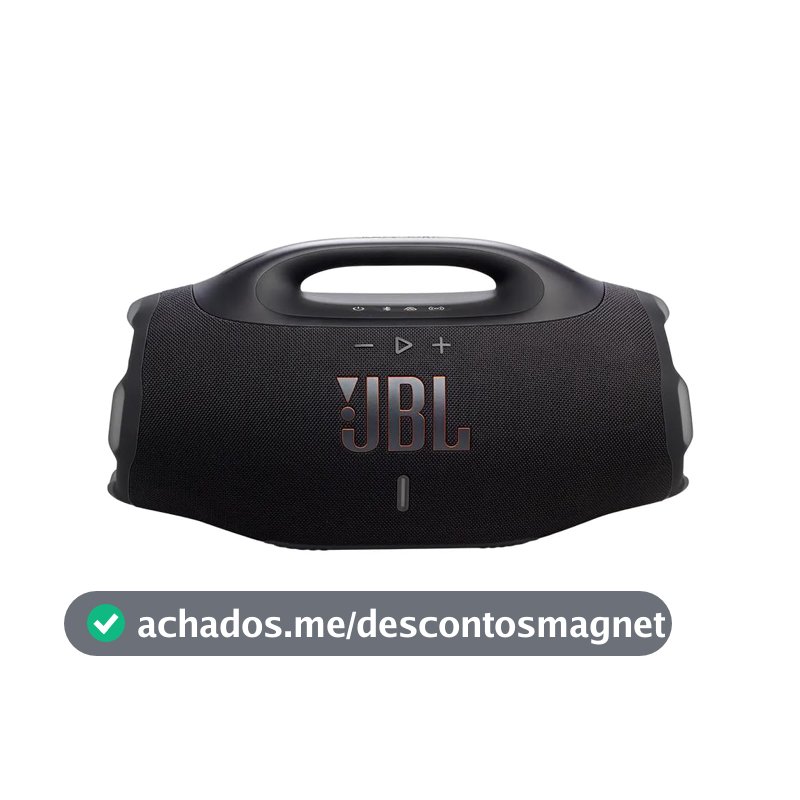 JBL, Caixa de Som, Boombox 4, Bluetooth, Som Pro, AI Sound Boost, Graves Personalizáveis, Bateria de até 34H, IP68, Áudio Lossless Preta