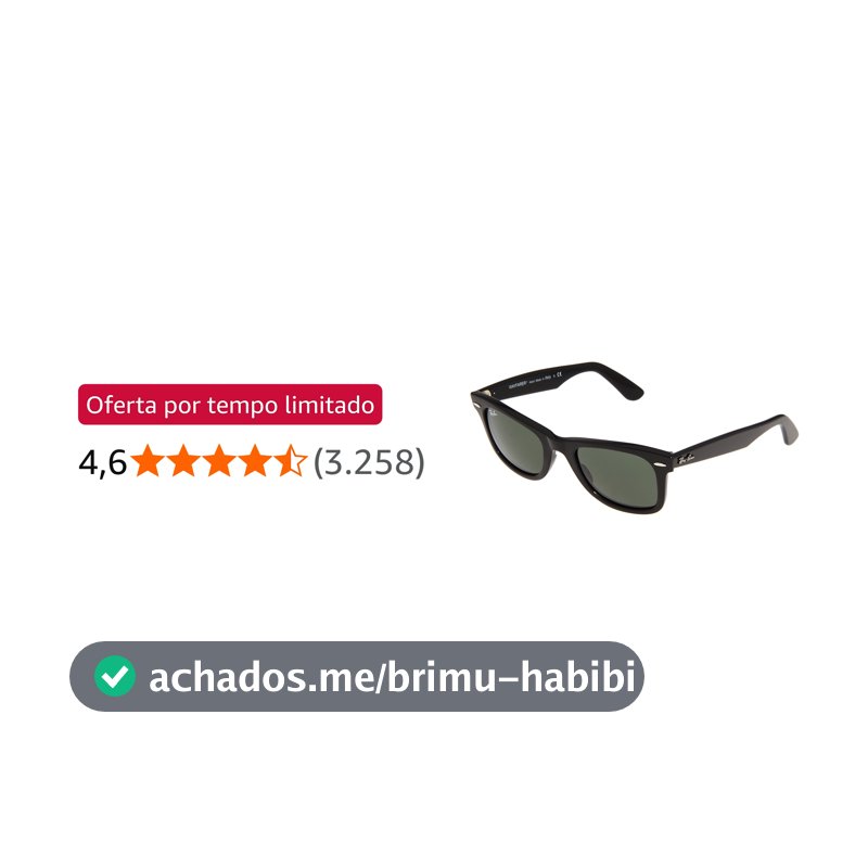 Óculos de Sol Ray-Ban Wayfarer Unissex, Tamanho 54