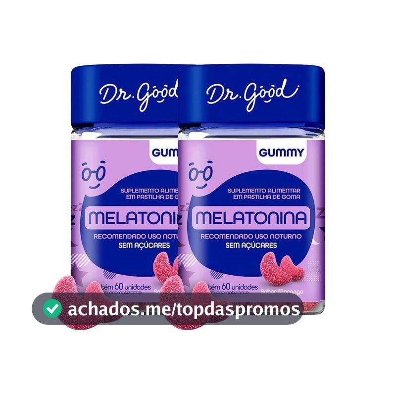 Kit 2x Melatonina Sabor Morango 2x60 Gomas Fini Dr Good