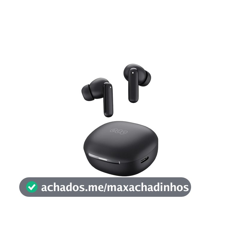 Fone de ouvido Bluetooth QCY MeloBuds N30 ANC Preto,Modelo: BH24HT16A, ANATEL Nº:00998-25-03372