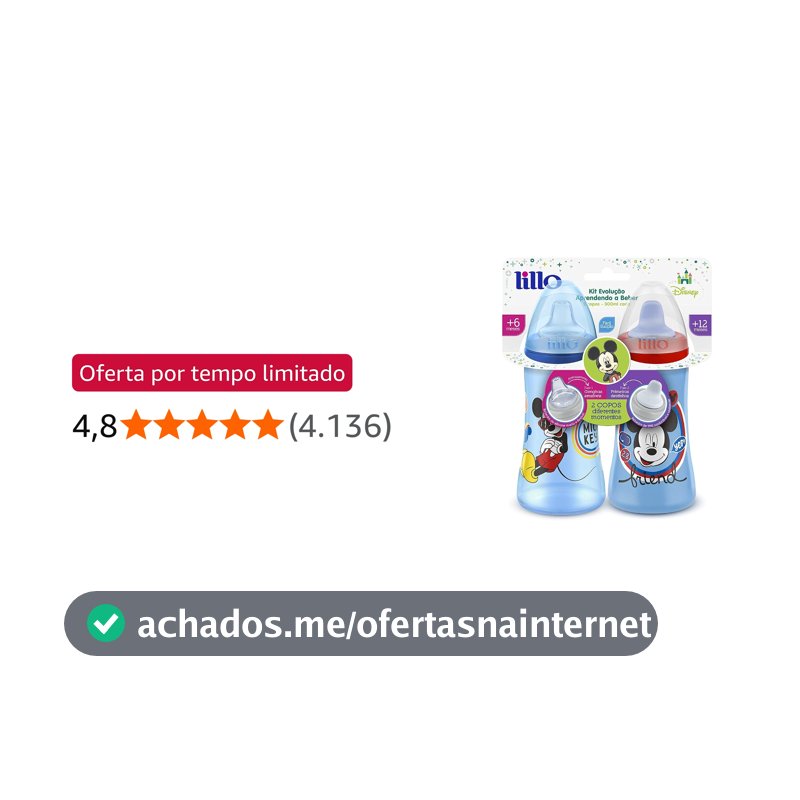 Pack 2 Copos Colors Disney - Lillo, Azul