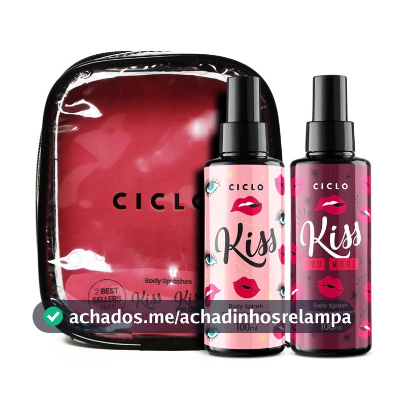 Kit Estojo Body Splash Kiss 100ml + Kiss You More 100ml Ciclo