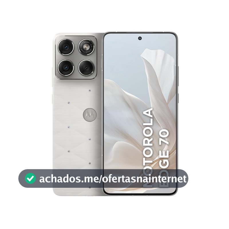 Smartphone Motorola Edge 70 5G Crystals by Swarovski - 512GB 12GB RAM + 12GB RAM Boost, Ultrafino, 3 cameras 50MP e tela extreme Amoled 120hz - Cloud Dancer