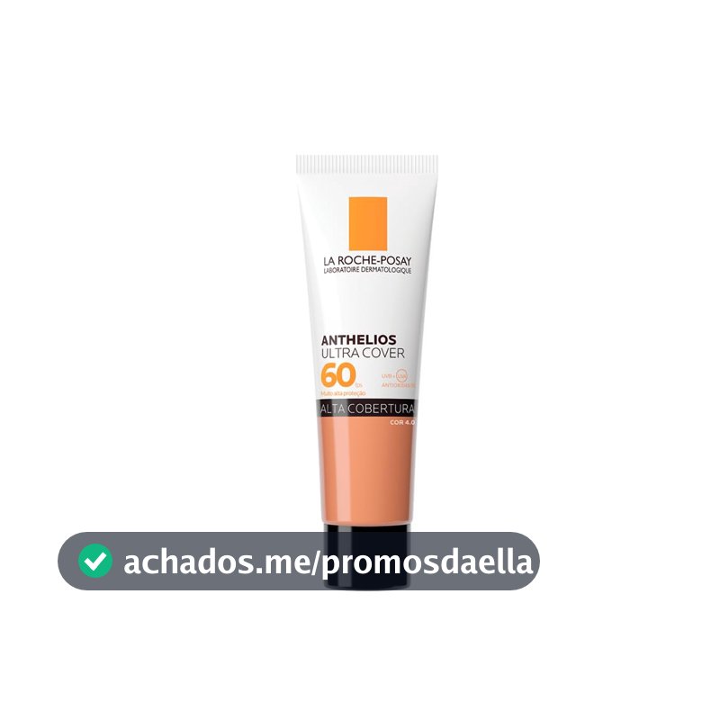 La Roche-Posay, Ultra Cover, Protetor Solar com Cor e Performance de Maquiagem, 12h de cobertura de base em uma única camada, Textura Fluida, Oil free, Toque Seco, FPS60, 30g